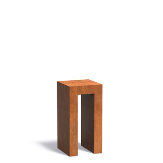 U-Sockel Cortenstahl 40x40x80cm.