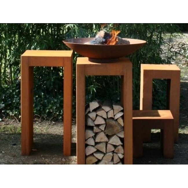 U-Sockel Cortenstahl 40x40x100cm.