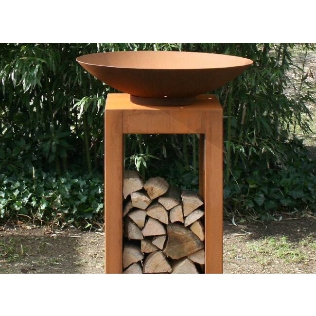 U-Sockel Cortenstahl 50x50x80cm.