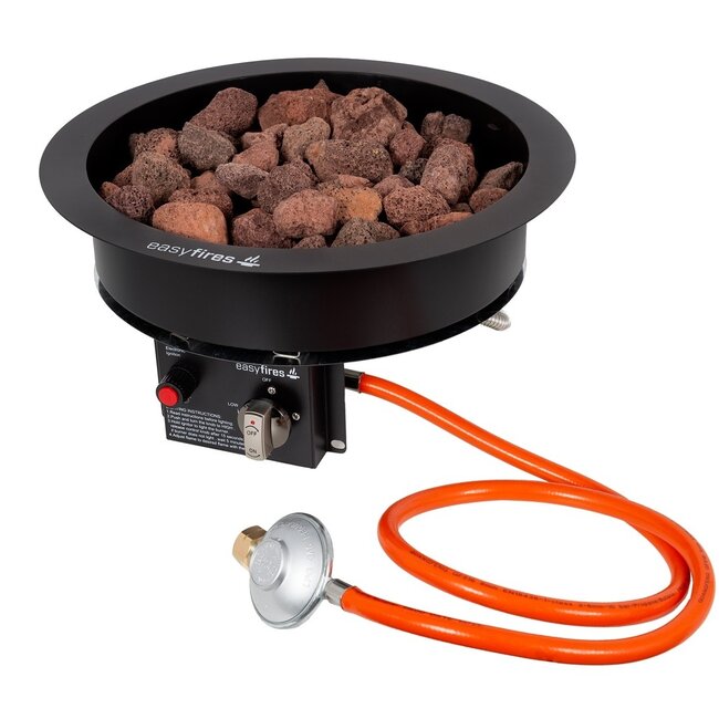 Easy Fires Einbaubrenner Schwarz 40x17cm.