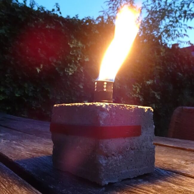 Gartenfackel Würfel Cognac