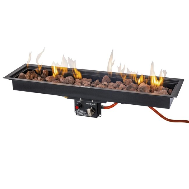 Easy Fires Einbaubrenner Schwarz 95x26cm.