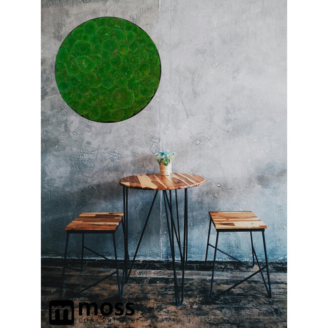 Moosbild Jade Metall 60cm.