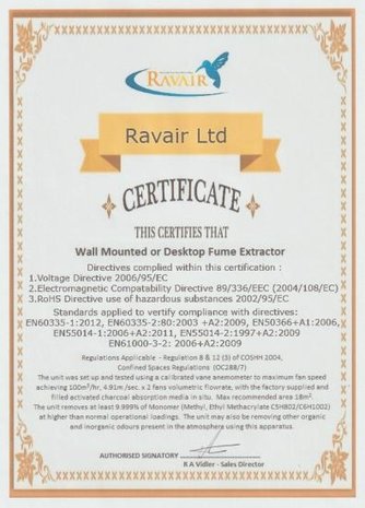 Ravair RAVAIR Wall Mounted Fume Extractor Ravair RAVAIR Wall Mounted Fume Extractor