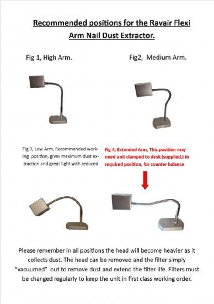 Ravair RAVAIR Flexi Nail Dust Extractor + Long LED Light Ravair RAVAIR Flexi Nail Dust Extractor + Long LED Light