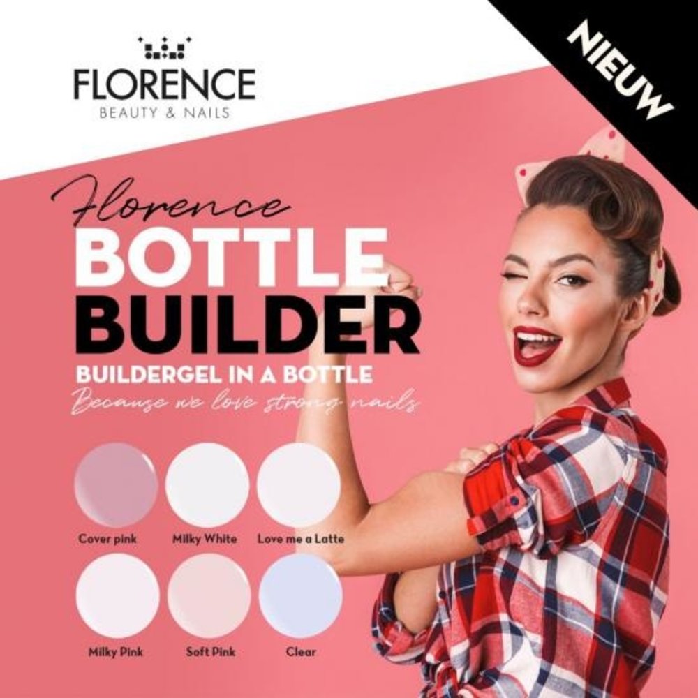 Florence Nails Florence Nails Bottle Builder Milky White 10 ml - TPO/HEMA vrij Florence Nails Florence Nails Bottle Builder Milky White 10 ml - TPO/HEMA vrij