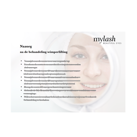 MyLash MyLash Lift Nazorg Flyer - Per stuk MyLash MyLash Lift Nazorg Flyer - Per stuk