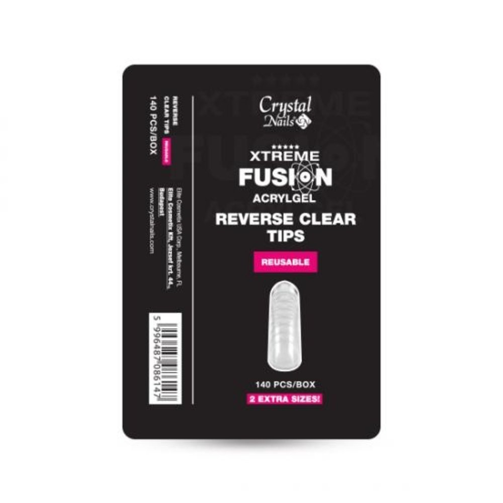 Crystal Nails Crystal Nails Xtreme Fusion AcrylGel Reverse Tips CLEAR Nr. 1 (120/140 pcs) OP=OP Crystal Nails Crystal Nails Xtreme Fusion AcrylGel Reverse Tips CLEAR Nr. 1 (120/140 pcs) OP=OP