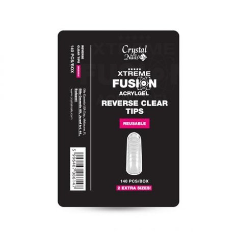 Crystal Nails Crystal Nails Xtreme Fusion AcrylGel Reverse Tips CLEAR Nr. 1 (120/140 pcs) OP=OP Crystal Nails Crystal Nails Xtreme Fusion AcrylGel Reverse Tips CLEAR Nr. 1 (120/140 pcs) OP=OP