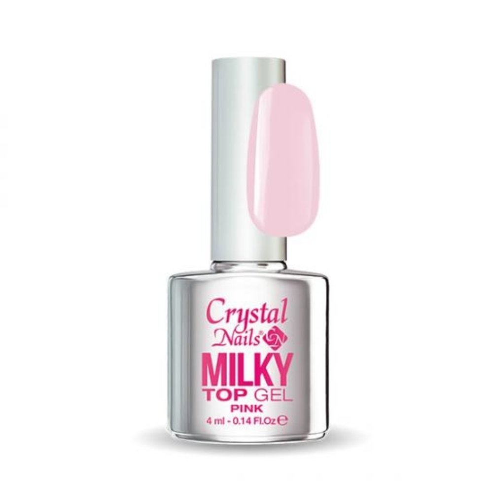Crystal Nails Crystal Nails Milky Top Gel Pink 4 ml TPO/HEMA vrij Crystal Nails Crystal Nails Milky Top Gel Pink 4 ml TPO/HEMA vrij