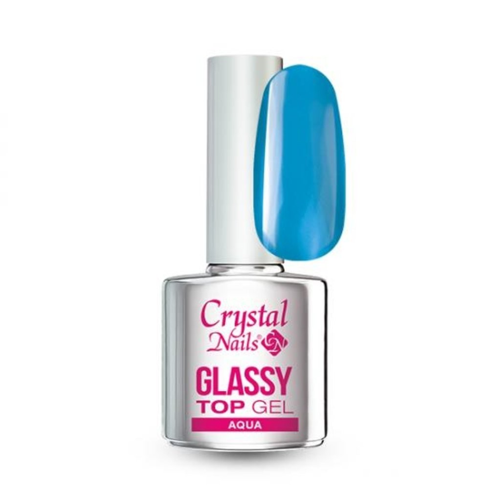 Crystal Nails Crystal Nails Glassy Top Gel Aqua 4 ml Nagelgroothandel.nl