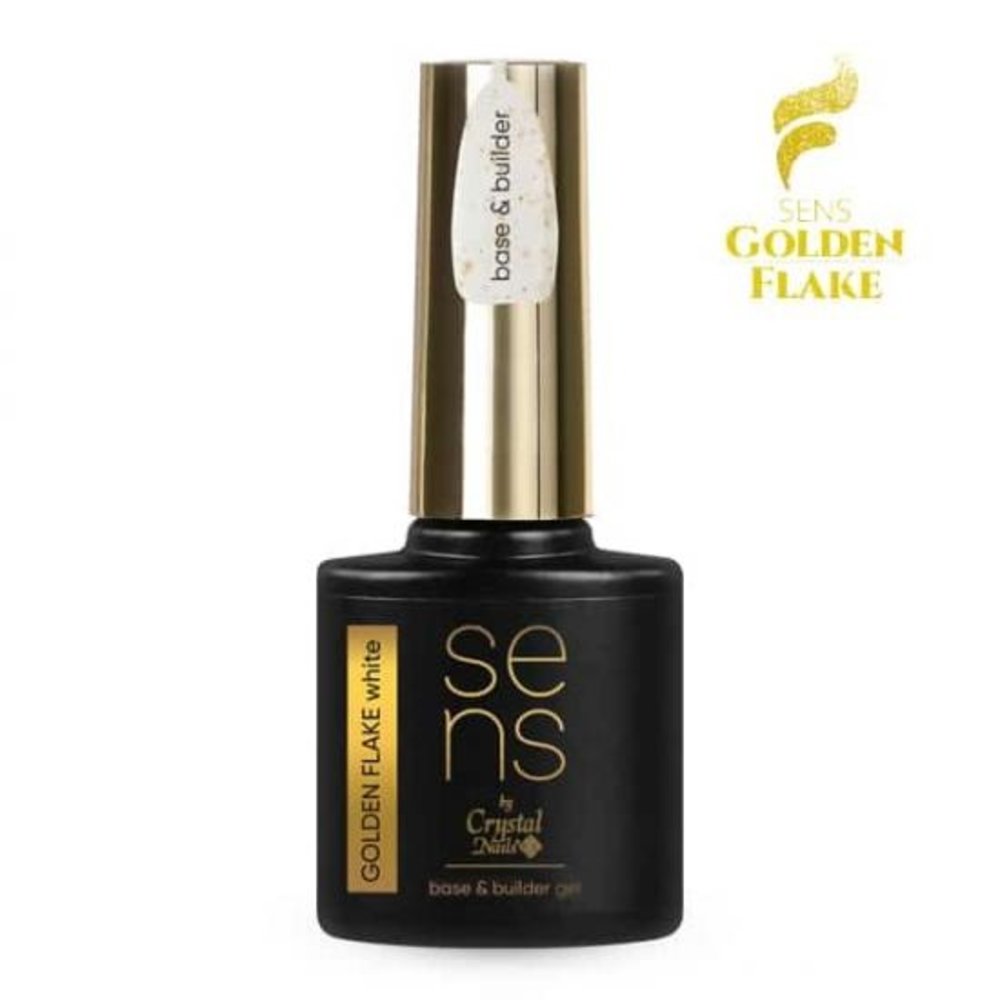 Crystal Nails Crystal Nails SENS GOLDEN FLAKE Base & Builder Gel 10 ml – White - *niet leverbaar* Crystal Nails Crystal Nails SENS GOLDEN FLAKE Base & Builder Gel 10 ml – White - *niet leverbaar*