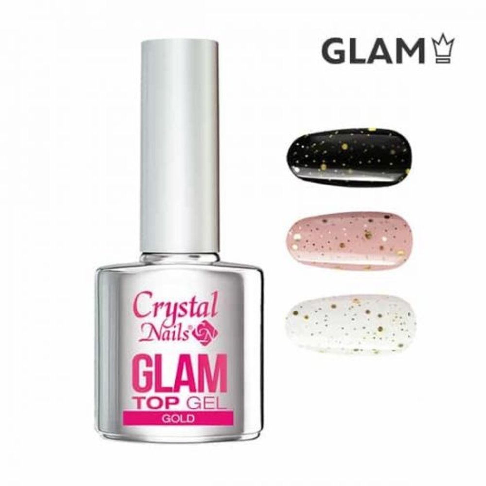 Crystal Nails Crystal Nails Glam Top Gel Gold 4 ml *niet leverbaar*