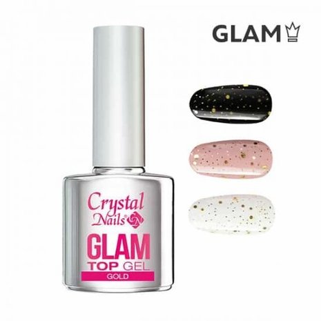 Crystal Nails Crystal Nails Glam Top Gel Gold 4 ml *niet leverbaar*