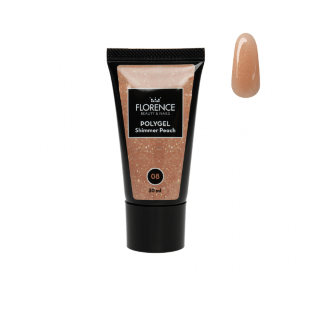 Florence Nails Florence Nails Polygel Shimmer Peach 30 ml - SALE* Florence Nails Florence Nails Polygel Shimmer Peach 30 ml - SALE*