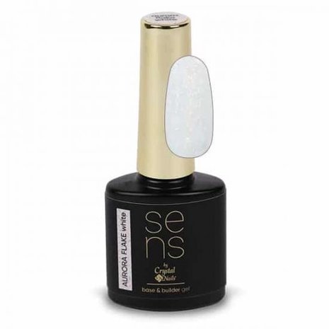 Crystal Nails Crystal Nails SENS AURORA FLAKE Base & Builder Gel - White 10ml   *niet leverbaar*