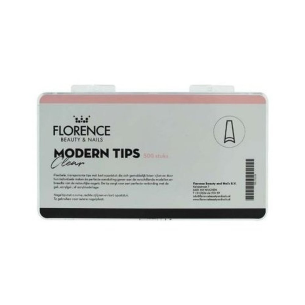 Florence Nails Florence Nails Modern Tips Clear Doos 500 st Florence Nails Florence Nails Modern Tips Clear Doos 500 st
