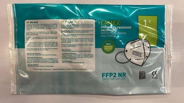 PBP FFP2 FAMEX Mondmaskers 20 stuks PBP FFP2 FAMEX Mondmaskers 20 stuks
