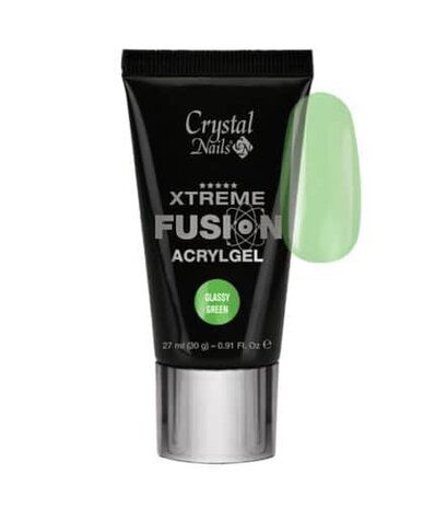 Crystal Nails Crystal Nails Xtreme Fusion AcrylGel Glassy Green 30 gr -TPO/HEMA vrij