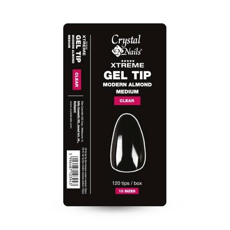 Crystal Nails Crystal Nails Xtreme  Gel Tip Modern Almond Medium  Nr. 10 - 120 st Crystal Nails Crystal Nails Xtreme  Gel Tip Modern Almond Medium  Nr. 10 - 120 st