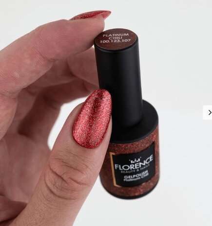 Florence Nails Florence Nails Glitter Gelpolish Platinum Chili 100.123.107-S  -  TPO/HEMA vrij Florence Nails Florence Nails Glitter Gelpolish Platinum Chili 100.123.107-S  -  TPO/HEMA vrij