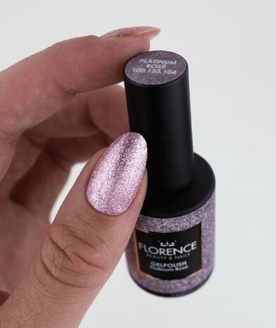 Florence Nails Florence Nails Glitter Gelpolish Platinum Rosé 100.123.104-S  -  TPO/HEMA vrij Florence Nails Florence Nails Glitter Gelpolish Platinum Rosé 100.123.104-S  -  TPO/HEMA vrij
