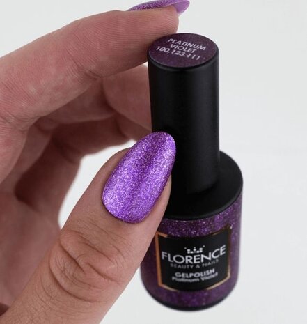 Florence Nails Florence Nails Glitter Gelpolish Platinum Violet 100.123.111-S - TPO/HEMA vrij Florence Nails Florence Nails Glitter Gelpolish Platinum Violet 100.123.111-S - TPO/HEMA vrij