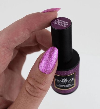 Florence Nails Florence Nails Glitter Gelpolish Platinum Bubblegum 100.123.110-S  -  TPO/HEMA vrij