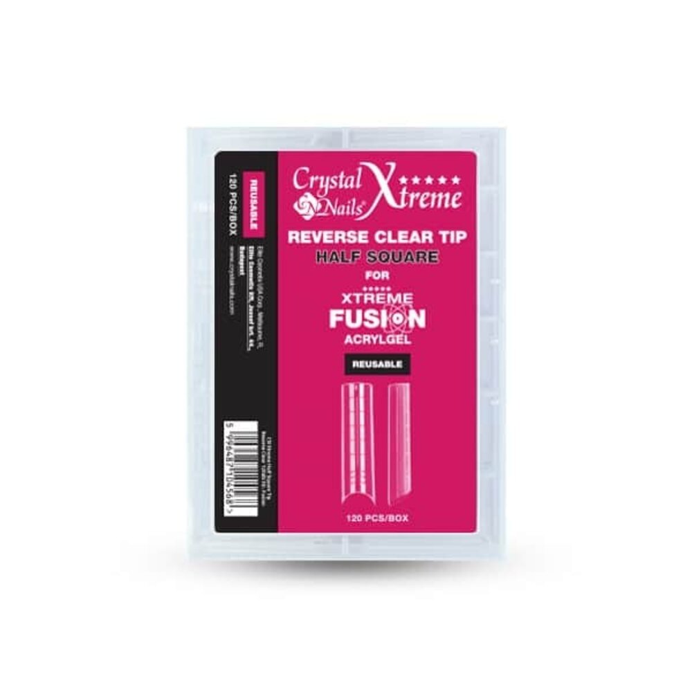 Crystal Nails Crystal Nails Xtreme Fusion AcrylGel Reverse Tips Clear Half Square Nr. 3 (120 pcs)