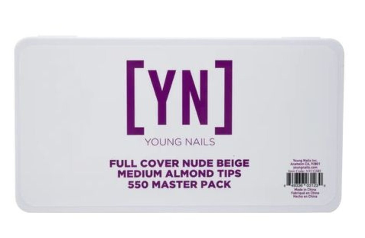 Young Nails Young Nails Full Cover Nude Beige Medium Almond Tips 550 stuks Young Nails Young Nails Full Cover Nude Beige Medium Almond Tips 550 stuks