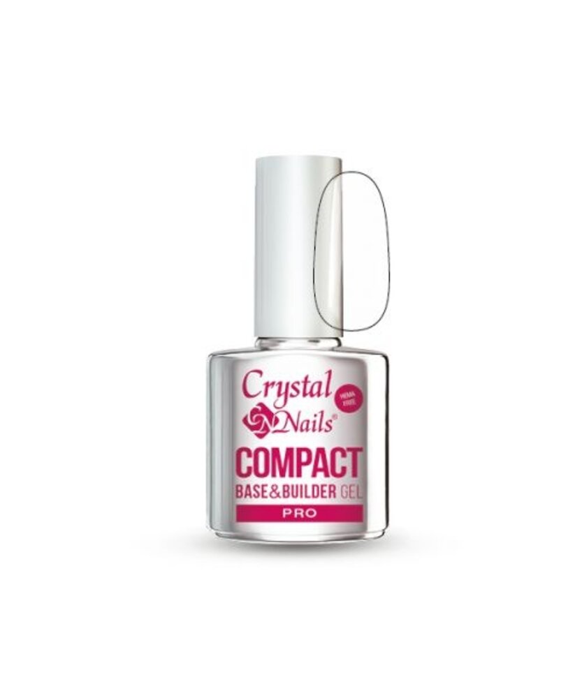 Crystal Nails Crystal Nails Compact PRO Base & Builder Clear 8 ml TPO/HEMA vrij - OP=OP Crystal Nails Crystal Nails Compact PRO Base & Builder Clear 8 ml TPO/HEMA vrij - OP=OP