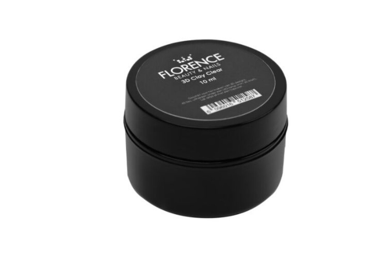 Florence Nails Florence Nails 3D Clay Clear Gel 10 ml TPO/HEMA vrij Florence Nails Florence Nails 3D Clay Clear Gel 10 ml TPO/HEMA vrij