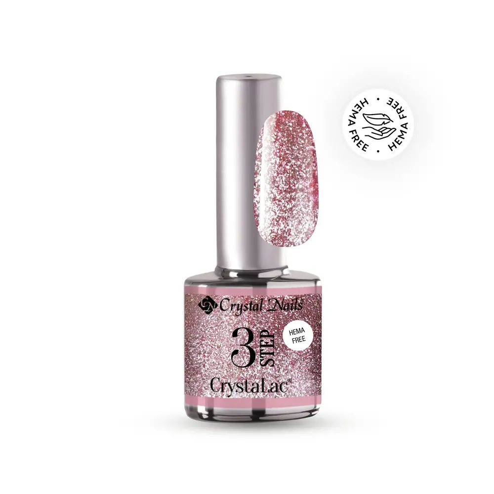 Crystal Nails Crystal Nails 3 step Crystalac 3SHF05FP - Sparkling Rose Quartz 8 ml TPO/HEMA vrij