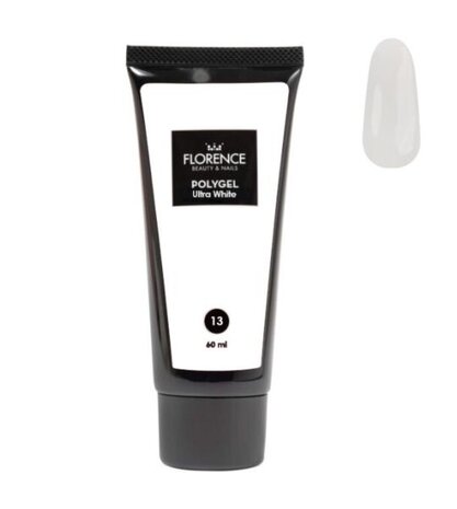 Florence Nails Florence Nails Polygel Ultra White 60 ml TPO/HEMA vrij Florence Nails Florence Nails Polygel Ultra White 60 ml TPO/HEMA vrij