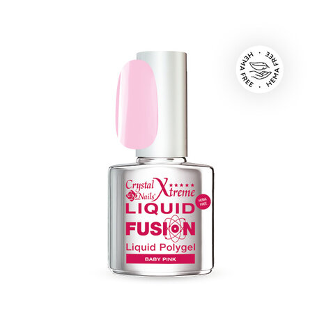 Crystal Nails Crystal Nails Liquid Fusion Polygel Baby Pink 13 ml TPO/HEMA vrij Crystal Nails Crystal Nails Liquid Fusion Polygel Baby Pink 13 ml TPO/HEMA vrij