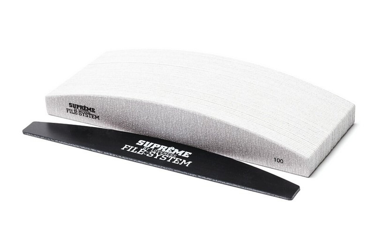 LoveNess LoveNess 100 gritt HALF MOON Zebra Vijl incl. Handle 50 Pcs *niet leverbaar*