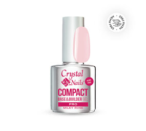 Crystal Nails Crystal Nails Compact PRO Base & Builder Milky Rose 13 ml TPO/HEMA vrij Crystal Nails Crystal Nails Compact PRO Base & Builder Milky Rose 13 ml TPO/HEMA vrij