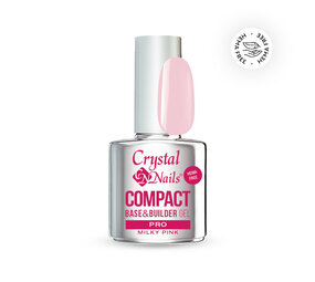Crystal Nails Crystal Nails Compact PRO Base & Builder Milky Pink 13 ml TPO/HEMA vrij Crystal Nails Crystal Nails Compact PRO Base & Builder Milky Pink 13 ml TPO/HEMA vrij