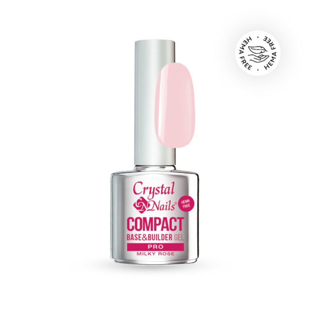 Crystal Nails Crystal Nails Compact Base Gel Milky Rose  8 ml TPO/HEMA vrij