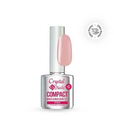 Crystal Nails Crystal Nails Compact PRO Base & Builder Cover Nude 13 ml TPO/HEMA vrij Crystal Nails Crystal Nails Compact PRO Base & Builder Cover Nude 13 ml TPO/HEMA vrij