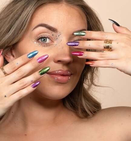 Florence Nails Florence Nails Glitter Gelpolish Platinum Denim 100.123.115-S  -  TPO/HEMA vrij