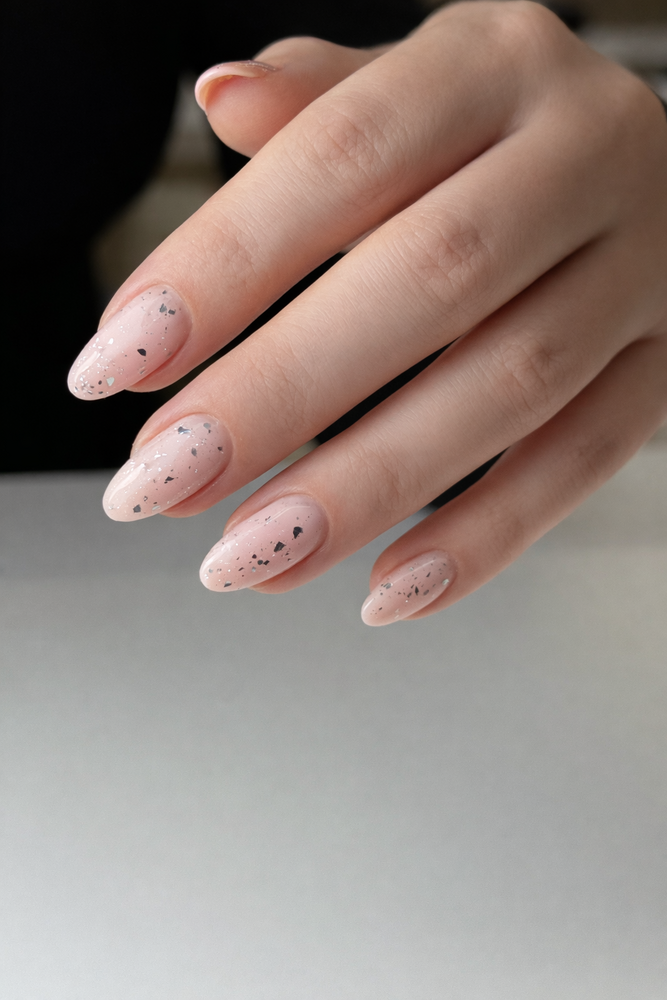 Florence Nails Florence Nails Shiny Flakes  Silver Top Polish 10 ml