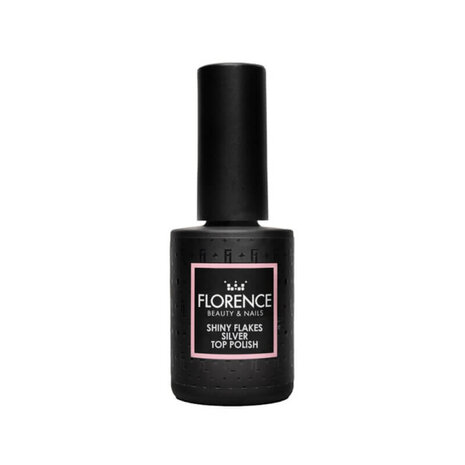 Florence Nails Florence Nails Shiny Flakes  Silver Top Polish 10 ml