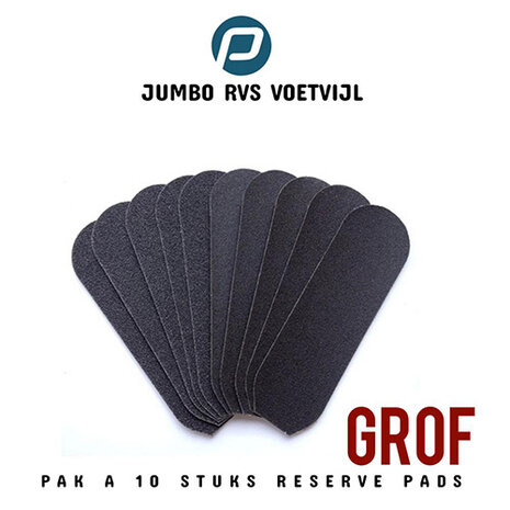 PBP Jumbo Voetvijl | Eeltvijl RVS + Eeltvijl Pads GROF 10 st