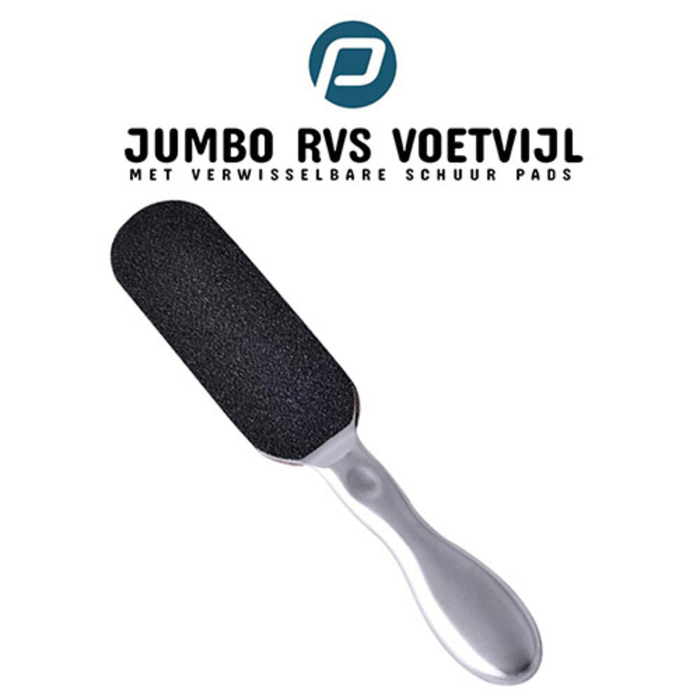 PBP Jumbo Voetvijl | Eeltvijl RVS + Eeltvijl Pads GROF 10 st