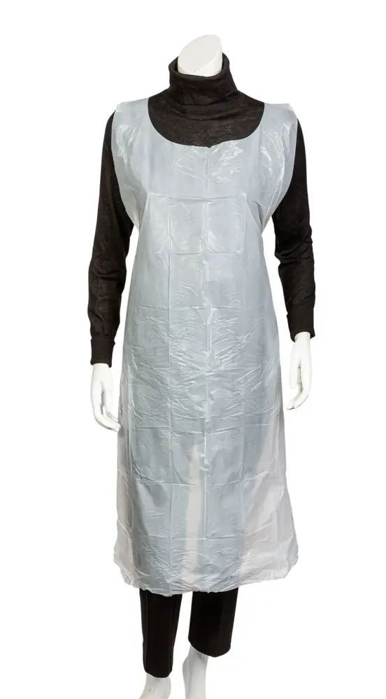 PBP Wegwerp Schort PE Wit 80 x 125 cm 20µm 100 stuks - Dispenserdoos