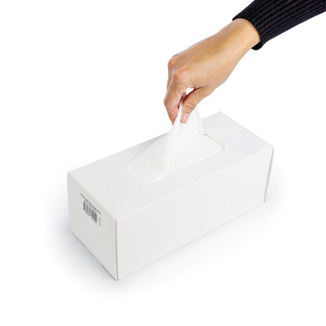 PBP Wegwerp Schort PE Wit 80 x 125 cm 20µm 100 stuks - Dispenserdoos