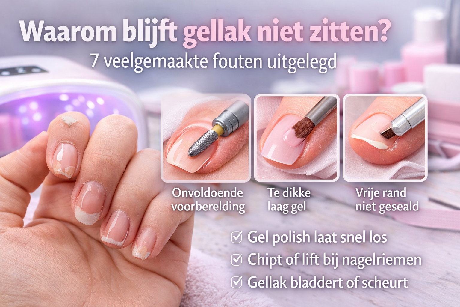 Waarom blijft gellak niet zitten?