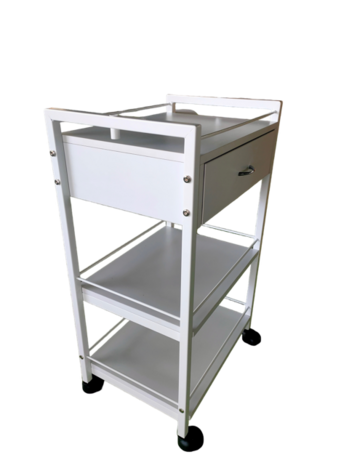 PBP Instrumenten Tafel | Salon Trolley ERNEY met 1 lade + 2 plateau's (inclusief verzending)