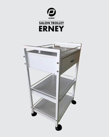 PBP Instrumenten Tafel | Salon Trolley ERNEY met 1 lade + 2 plateau's (inclusief verzending)